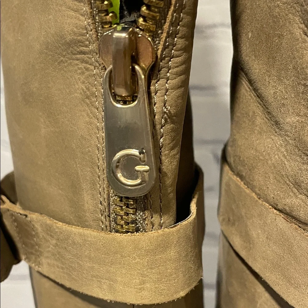 Guess Tan Leather Over the Knee Boots | Size 6